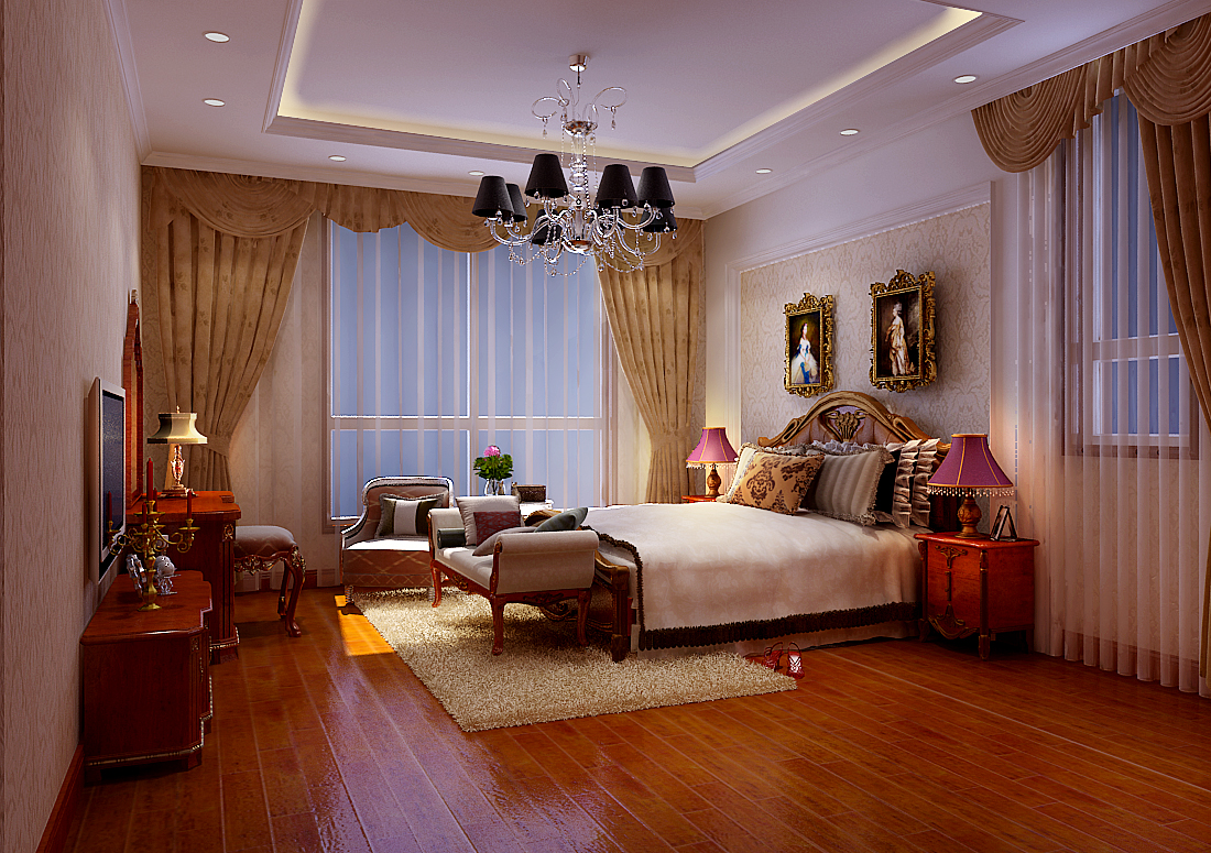 卧室图片来自元洲装饰小左在富力城220平米美式休闲的分享