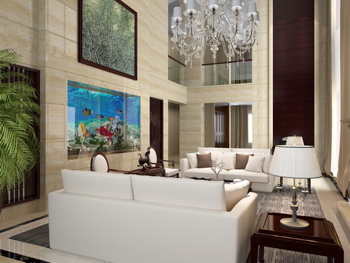 中式 新中式 混搭 简约 别墅 客厅图片来自尚层装饰大林在新中式折中风格的领导者的分享