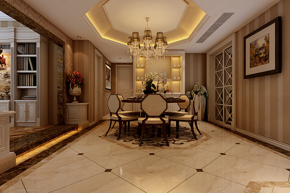 欧式 三居 和平盛世 餐厅图片来自合肥川豪装饰装修在和平盛世188平米欧式风格设计的分享
