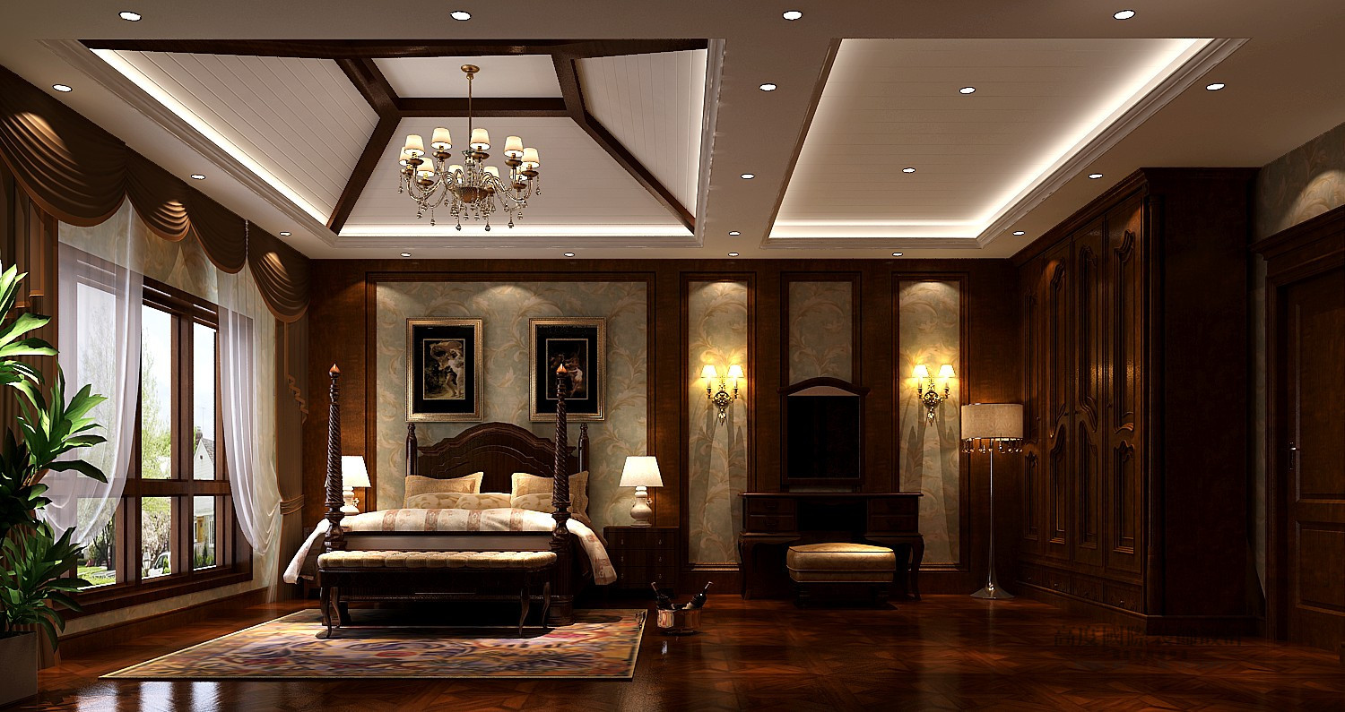 别墅 效果图 设计案例 托斯卡纳 卧室图片来自高度国际设计装饰在润泽庄园联排别墅托斯卡纳案例的分享