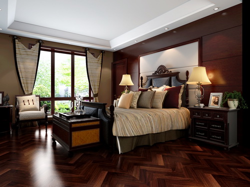中式 新中式 混搭 简约 别墅 卧室图片来自尚层装饰大林在新中式折中风格的领导者的分享