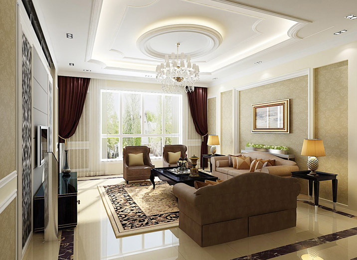 简约 欧式 二居 混搭 收纳 客厅图片来自北京实创装饰在84670元低调奢华二居的分享
