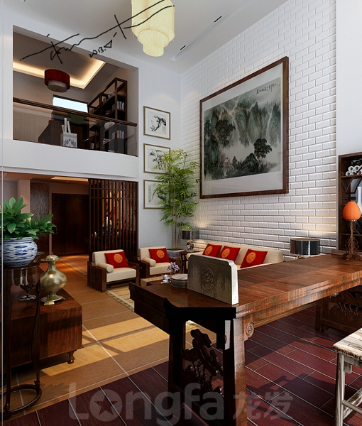 别墅 收纳 中式 小资 旧房改造 欧式 二居 三居 客厅图片来自北京龙发装石家庄分公司在纳帕溪谷-中式和莉的分享