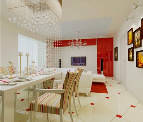 简约 混搭 客厅图片来自北京实创装饰在11.7万用红与白混搭出我们的婚房的分享