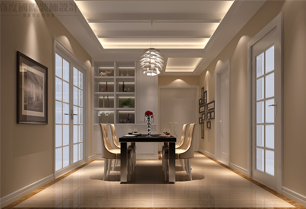 简欧 装修 设计 百合湾 二居 餐厅图片来自高度国际别墅装饰设计在80平米公寓简欧风格装修设计的分享