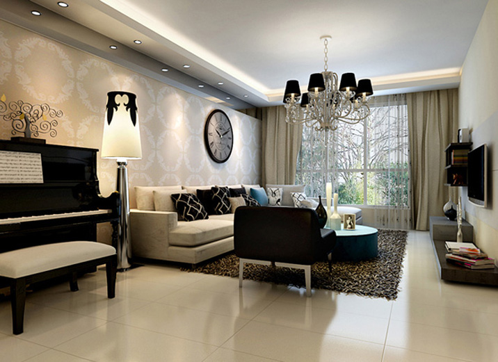 简约 混搭 二居 收纳 白领 客厅图片来自北京实创装饰在77平米后极简风格两居的分享