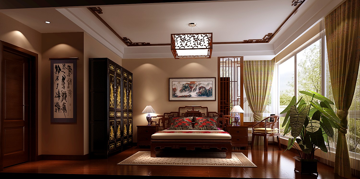 卧室图片来自专业别墅设计工作室在御翠尚府装修案例的分享