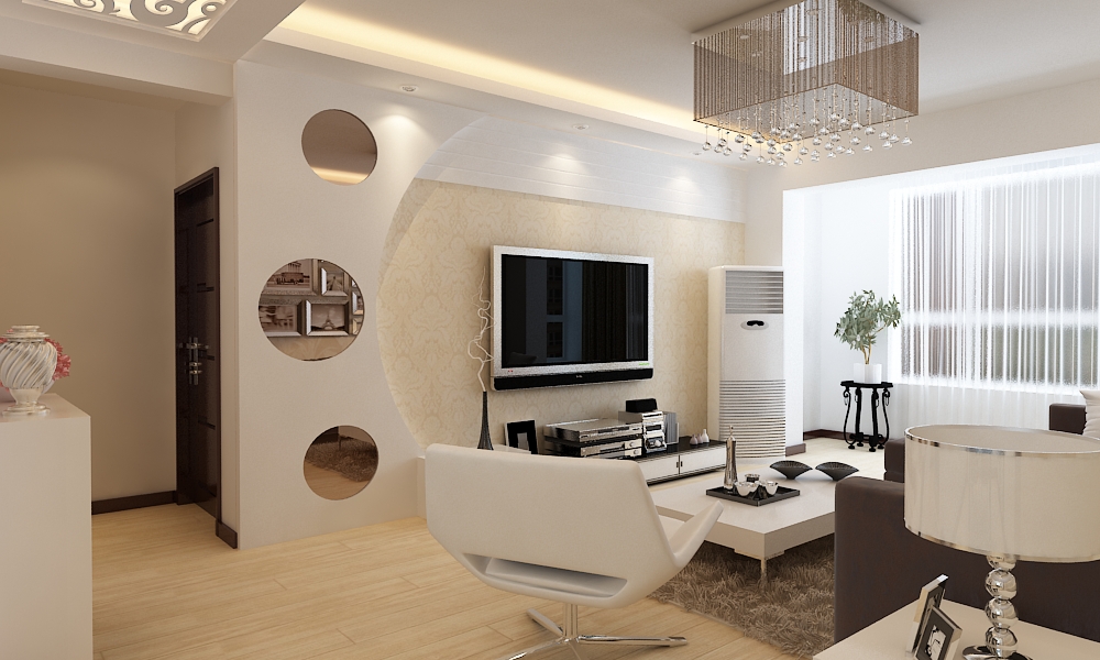 三居 简约 客厅图片来自百家设计小刘在中海国际134平  现代风格 4.2万的分享