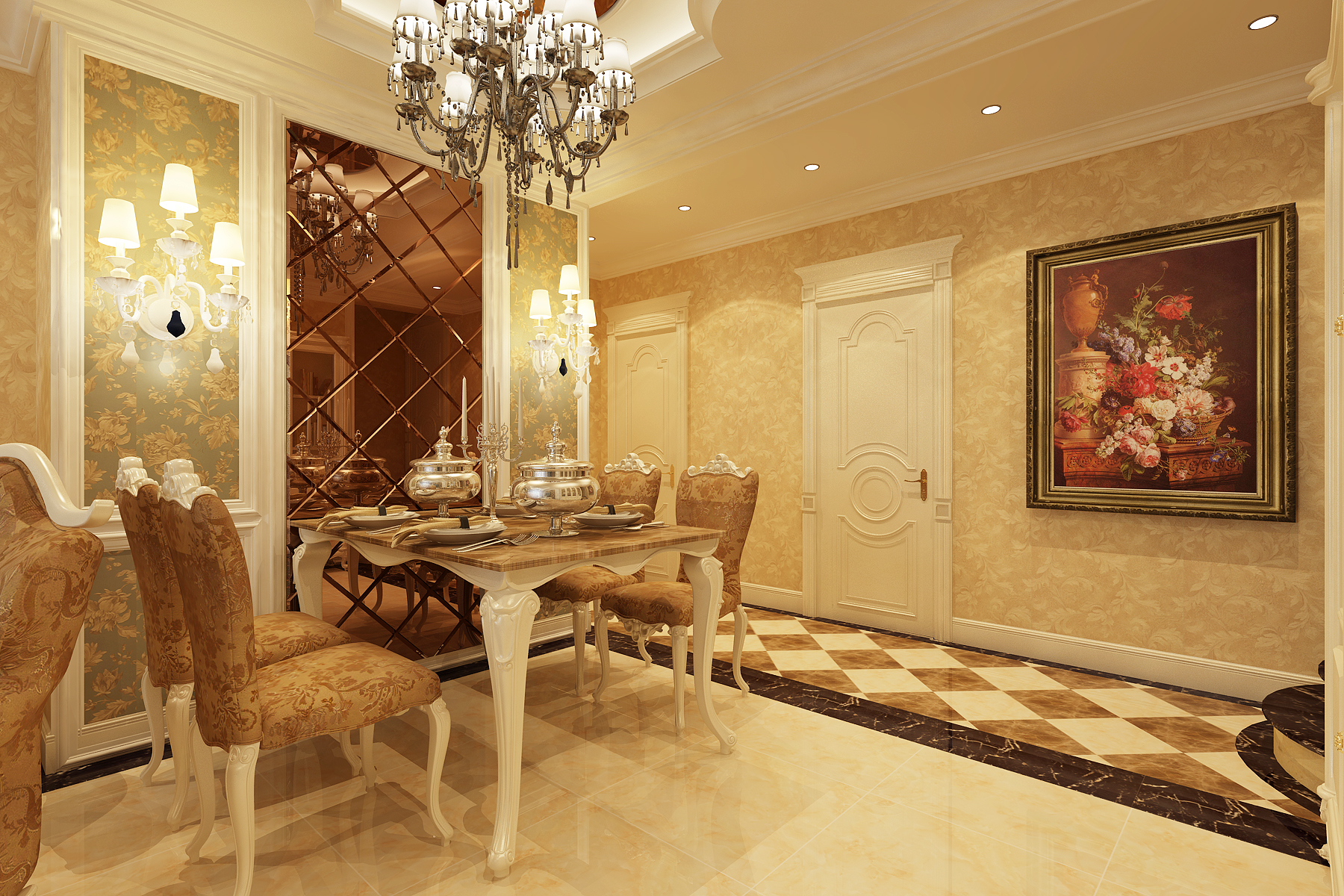 欧式 三居 别墅 餐厅图片来自北京实创装饰在豪华欧式装修  品味惬意格调生活的分享