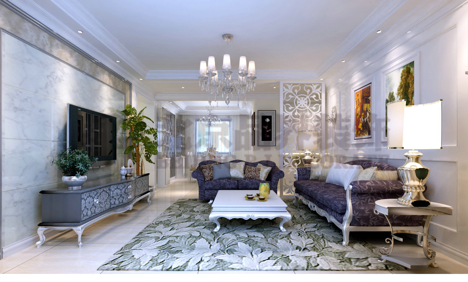 客厅图片来自石家庄品界国际装饰在藏龙福地欧式风的分享