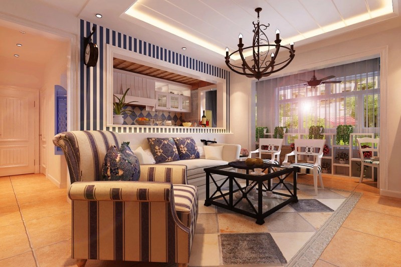 客厅效果图 地中海风格 蓝堡湾 客厅图片来自超凡装饰季国华在蓝堡湾装修效果图的分享