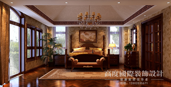欧式 别墅 小资 卧室图片来自天津高度国际装饰设计在圣世宫~欧式古典的分享