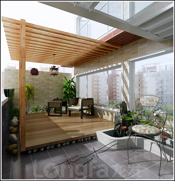 别墅 收纳 中式 小资 旧房改造 欧式 二居 三居 阳台图片来自北京龙发装石家庄分公司在纳帕溪谷-中式和莉的分享