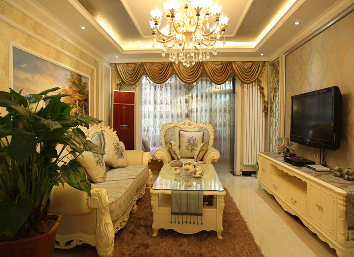 简约 欧式 混搭 二居 白领 客厅图片来自北京实创装饰在银地家园100平米欧洲浪漫的分享