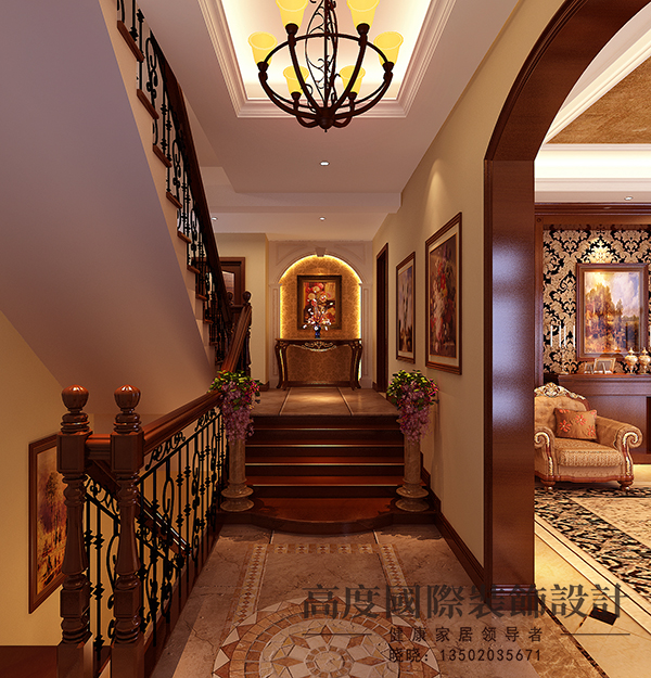 欧式 别墅 小资 玄关图片来自天津高度国际装饰设计在圣世宫~欧式古典的分享
