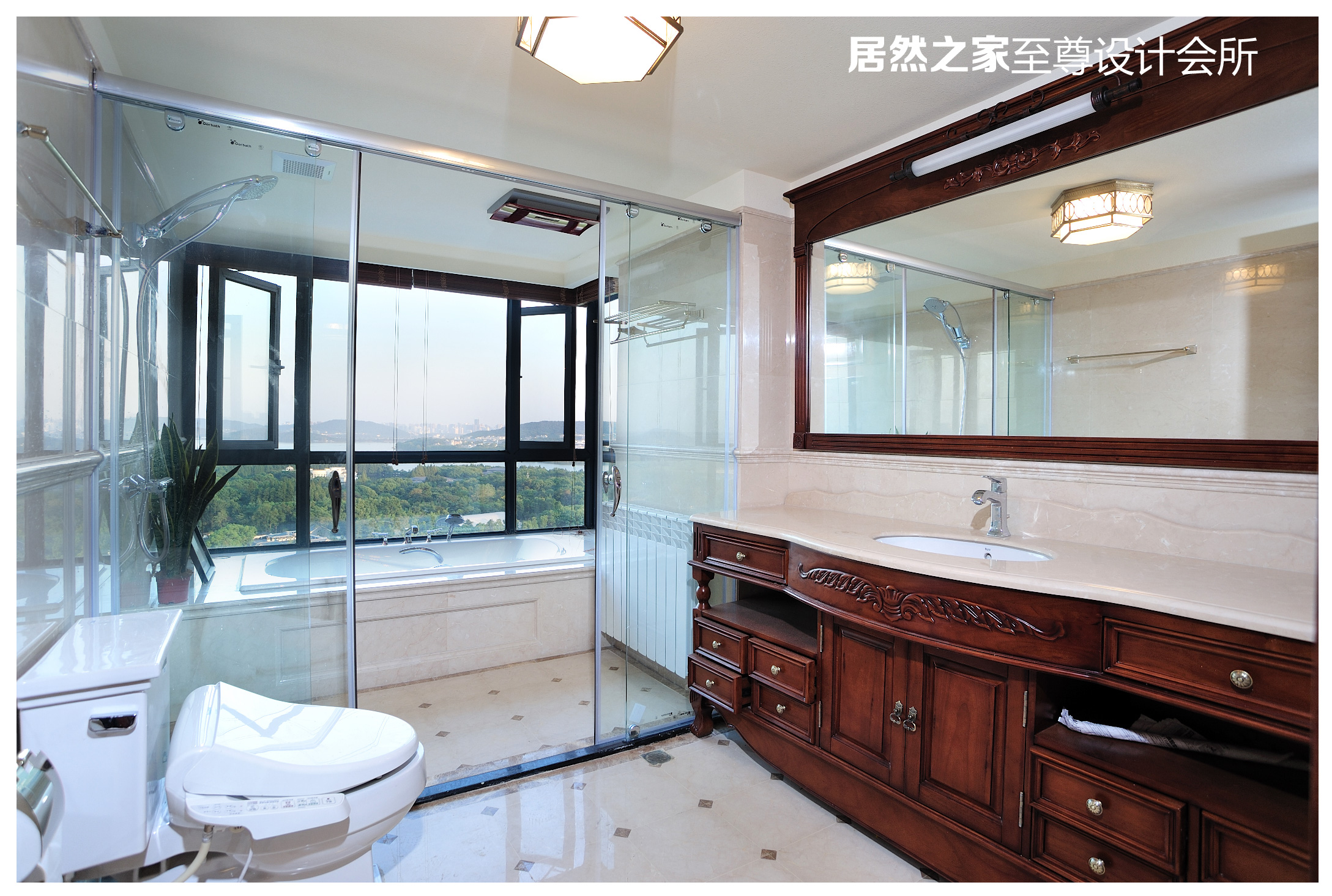 美式 古典 卫生间图片来自武汉天合营造设计在复地东湖国际美式古典风情的分享