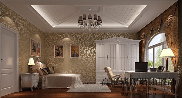 欧式 复式 小资 卧室图片来自天津高度国际装饰设计在天山龙玺~欧式风格的分享