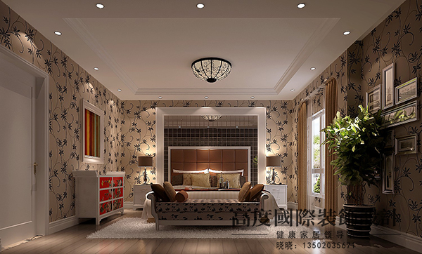 简约 别墅 小资 卧室图片来自天津高度国际装饰设计在万科朗润园~简约风格的分享