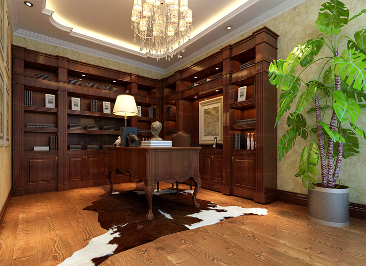 二居 欧式 美式 书房图片来自北京实创装饰在90后6.1万打造美式两居的分享