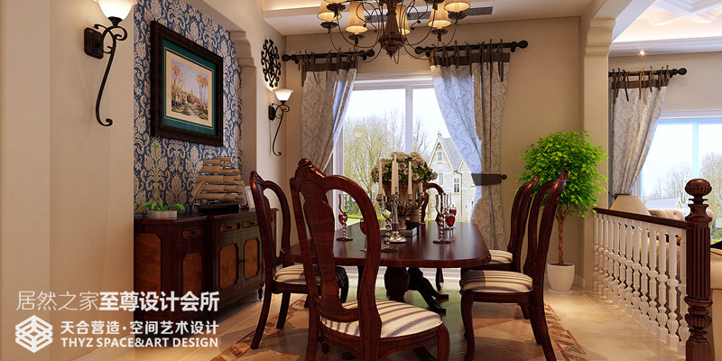 美式 别墅 客厅图片来自武汉天合营造设计在保利十二橡树600平美式风的分享