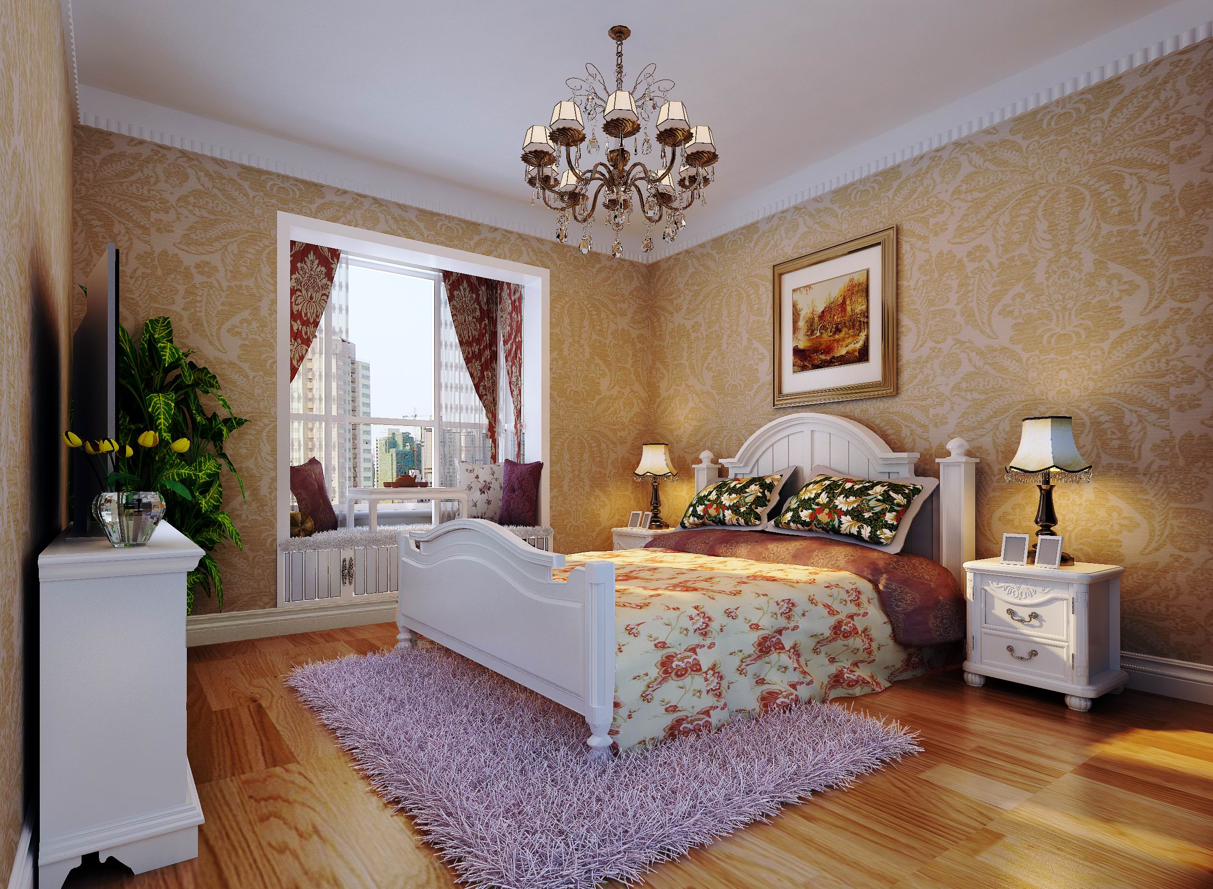 简约 二居 混搭 田园 欧式 白领 收纳 卧室图片来自北京实创装饰在85平米谐雅致的美感两居的分享