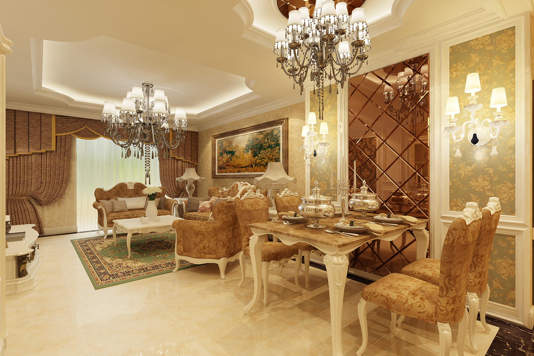 欧式 三居 别墅 客厅图片来自北京实创装饰在豪华欧式装修  品味惬意格调生活的分享