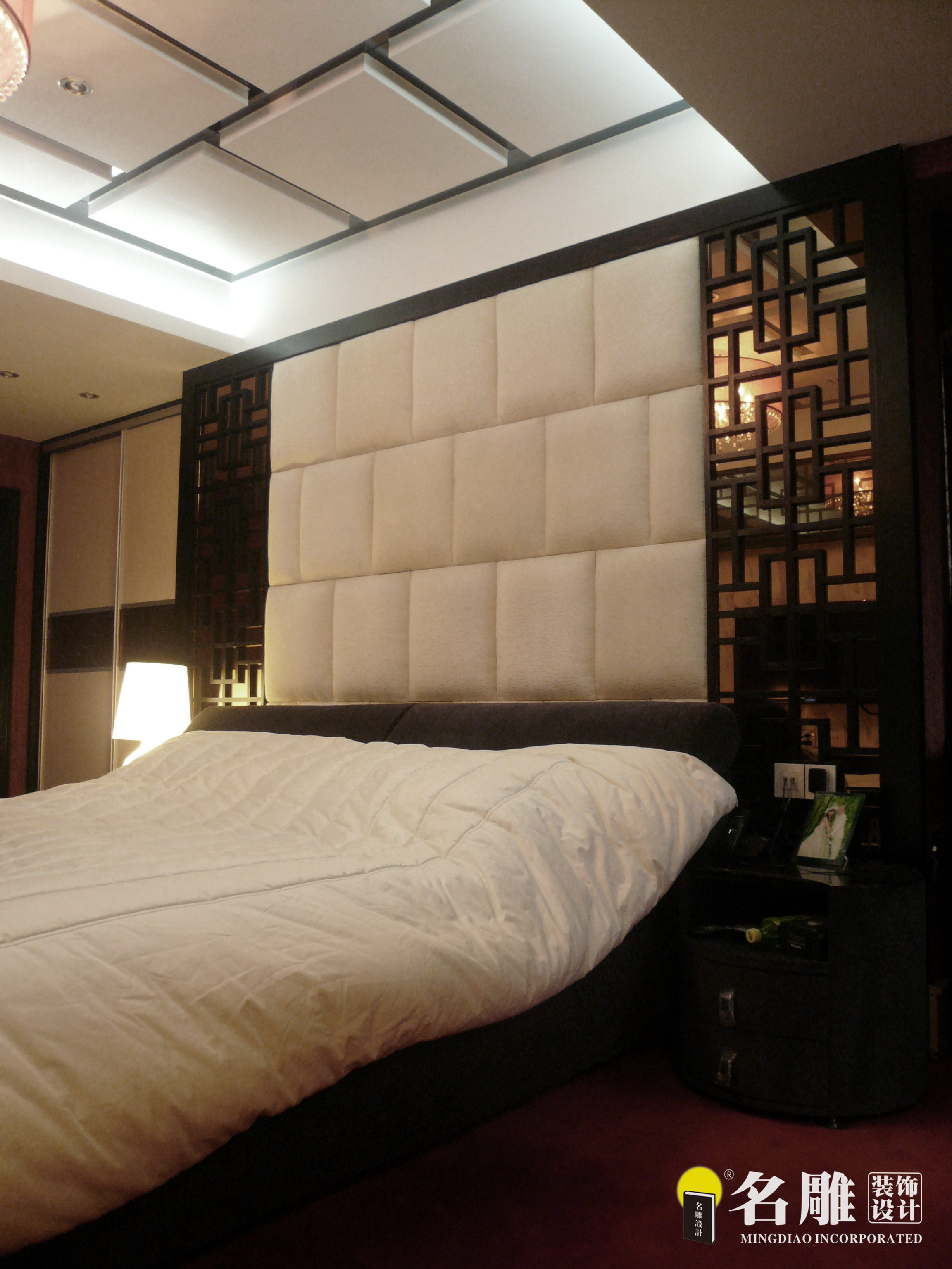 新中式 现代中式 三居 白领 文艺范 东方雅居 卧室图片来自名雕装饰设计在新中式—150平三居室东方雅居的分享