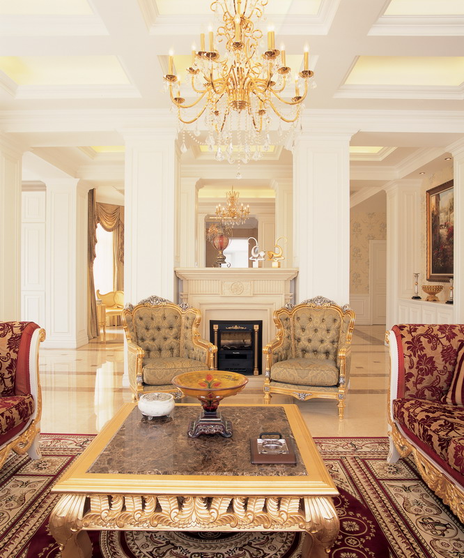 别墅 新古典 客厅图片来自实创装饰晶晶在端庄的对称，变幻的线条的分享