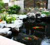 名雕丹迪设计--金地九珑璧别墅--新中式花园鱼池