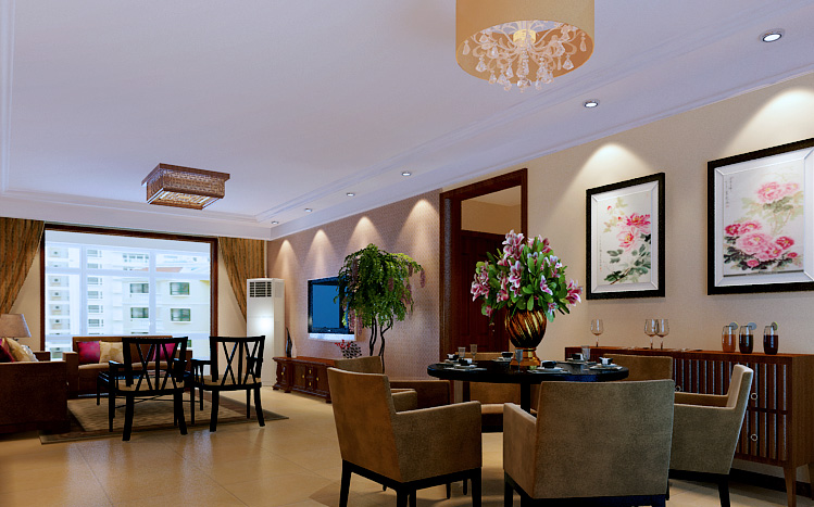简约 三居 80后 白领 混搭 餐厅图片来自北京实创集团在秀水名邸装修-144平米三居室装修的分享