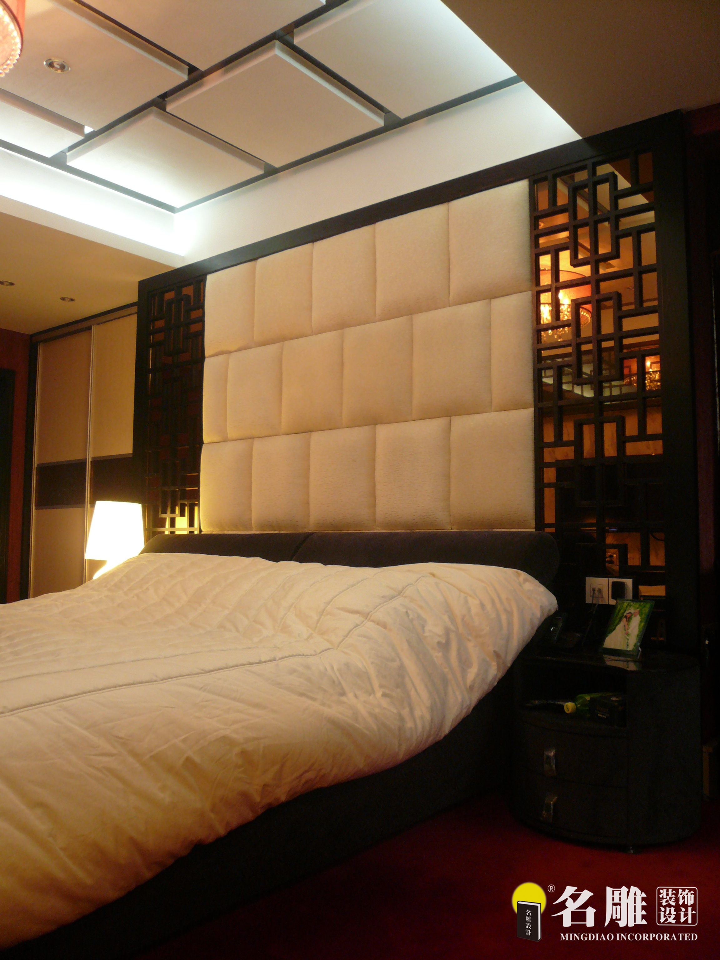 新中式 现代中式 三居 白领 文艺范 东方雅居 卧室图片来自名雕装饰设计在新中式—150平三居室东方雅居的分享