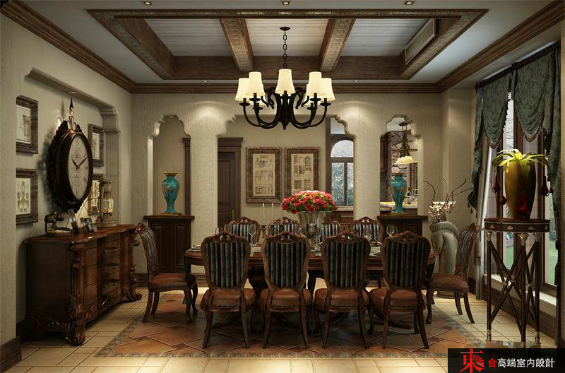 美式 别墅 别墅装修 東合设计 餐厅图片来自東合設計-王卫东在古典美式风的分享