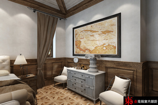 别墅 美式 高端 别墅装修 東合高端 卧室图片来自東合設計-王卫东在美式复古风的分享