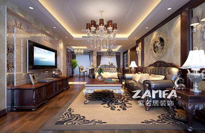 三居 美式 白领 80后 装修案例 客厅图片来自紫名居装饰在中海凤凰熙岸的分享