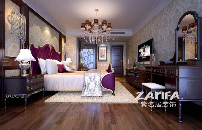 三居 美式 白领 80后 装修案例 卧室图片来自紫名居装饰在中海凤凰熙岸的分享