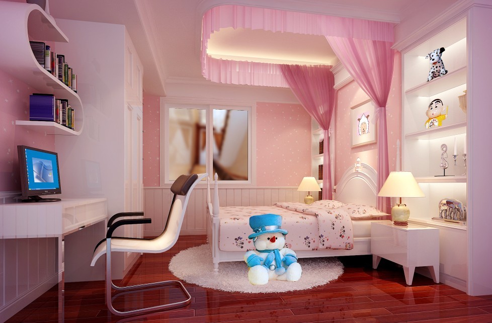 白领 混搭 美式 别墅 豪华 女孩房 儿童房图片来自三金豆豆在升龙凤凰城-三居室-124㎡的分享