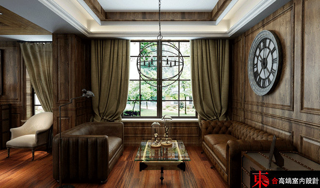 别墅 美式 高端 别墅装修 東合高端 书房图片来自東合設計-王卫东在美式复古风的分享