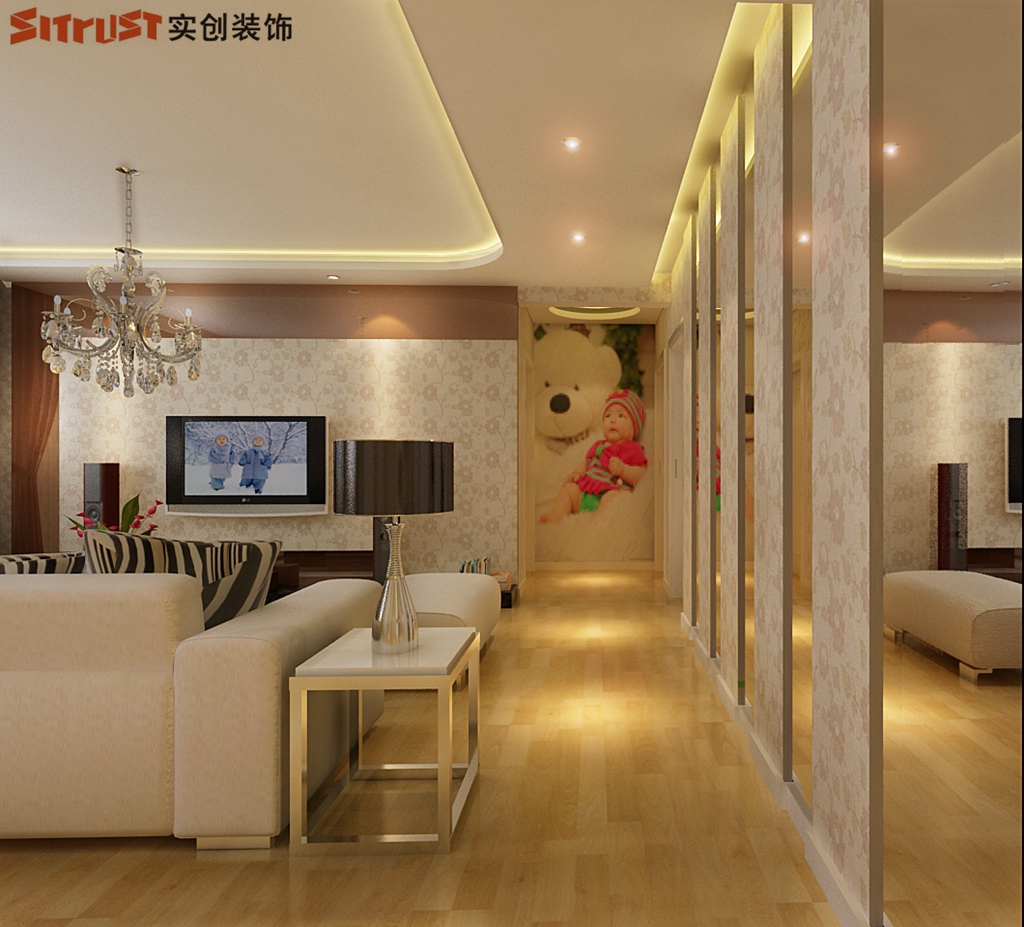 简约 田园 混搭 二居 三居 别墅 欧式 客厅图片来自北京实创集团在金域蓝湾装修-112平三居室的分享