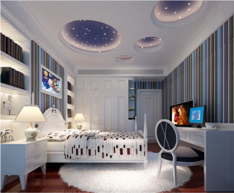 白领 混搭 美式 别墅 豪华 男孩房 儿童房图片来自三金豆豆在升龙凤凰城-三居室-124㎡的分享