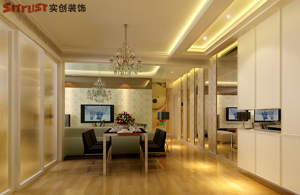 简约 田园 混搭 二居 三居 别墅 欧式 餐厅图片来自北京实创集团在金域蓝湾装修-112平三居室的分享
