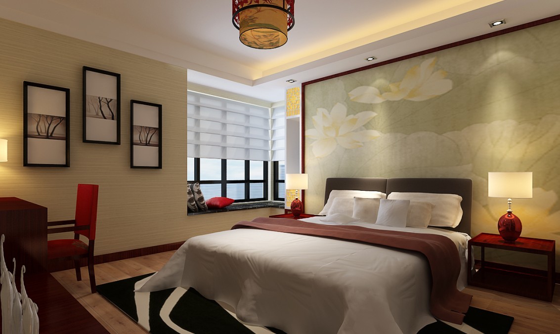 三居 白领 现代 中式 经典 卧室图片来自三金豆豆在简约~的分享