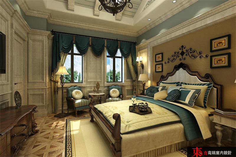 美式 别墅 别墅装修 東合设计 卧室图片来自東合設計-王卫东在古典美式风的分享