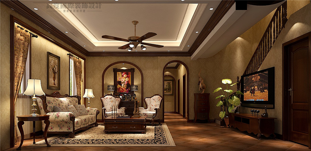 别墅 独栋 效果图 白领 小资 客厅图片来自高度国际别墅装饰设计在托斯卡纳设计效果的分享