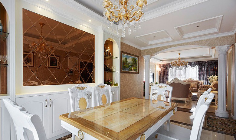 欧式 餐厅图片来自成都金煌装饰在130平敞亮大气欧式风格的分享