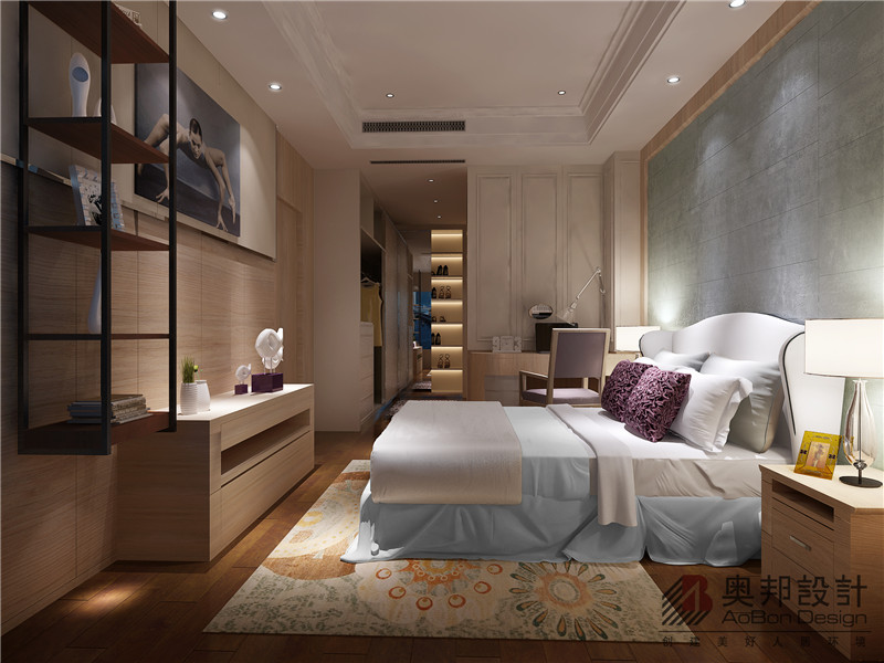别墅 现代 奥邦装饰 设计总监 陈浩 卧室图片来自徐峻在上海一品漫城别墅现代简约风格的分享