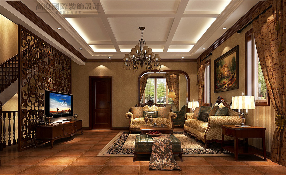 别墅 独栋 效果图 白领 小资 客厅图片来自高度国际别墅装饰设计在托斯卡纳设计效果的分享