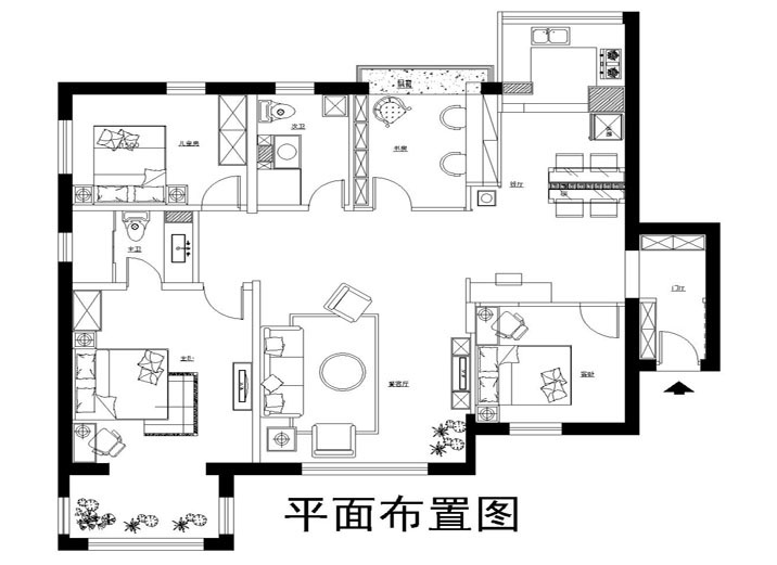 三居改四居 华清嘉园 实创装饰 160平设计 户型图图片来自xushuguang1983在华清嘉园160平米三居改四居的分享