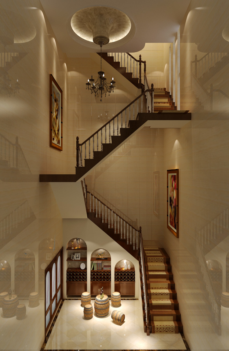 旭辉御府 四室三厅 中式风格 高度国际 希文 楼梯图片来自高度国际装饰宋增会在250平米 中式风格的分享