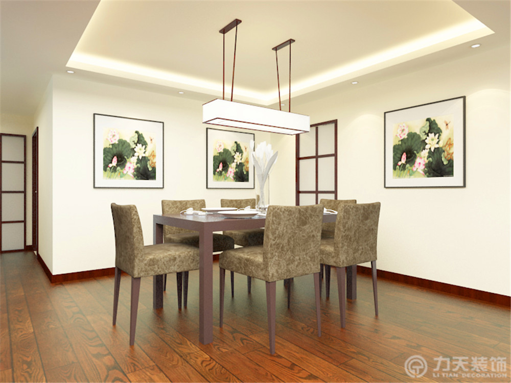 中式 五居 白领 收纳 80后 小资 餐厅图片来自阳光力天装饰在新兴中山-152.00㎡-新中式的分享