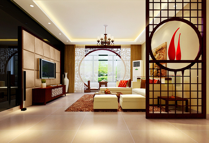 中式 简约 三居 客厅图片来自超凡装饰赛威在正弘山140平简中案例赏析的分享